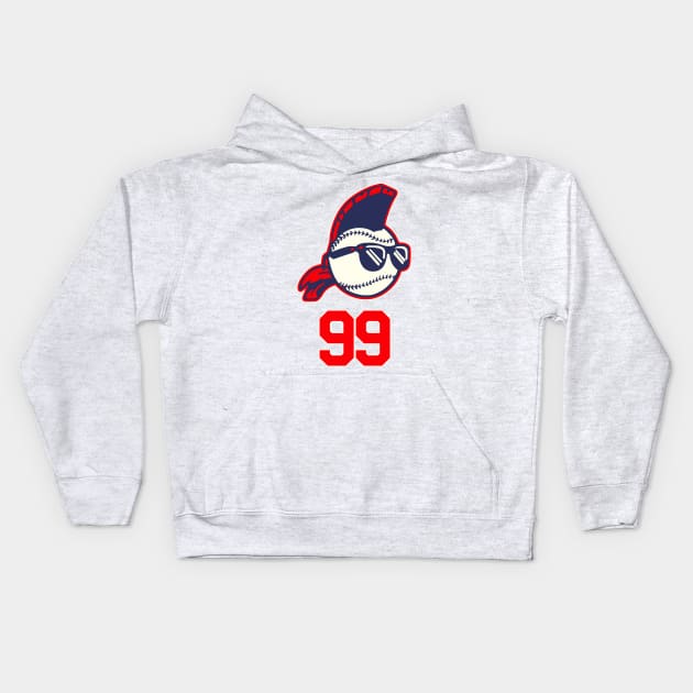 Ricky 'Wild Thing' Vaughn Jersey (Front/Back Print) Kids Hoodie by darklordpug